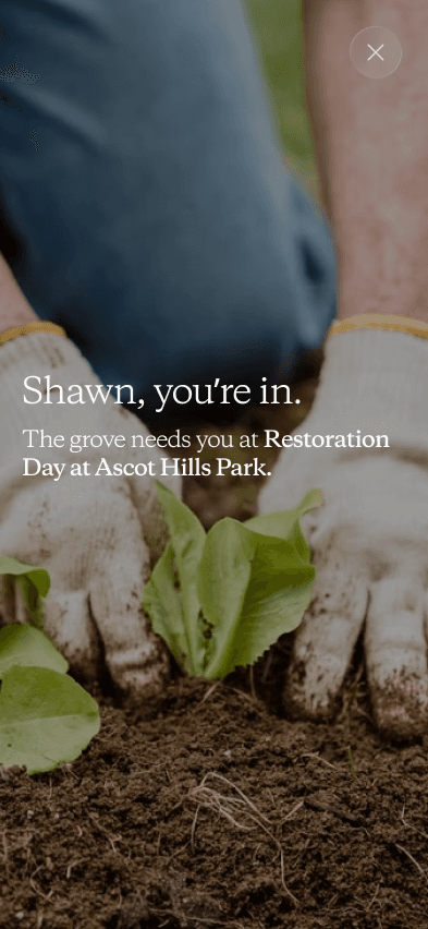 Nature Conservation registration confirmation