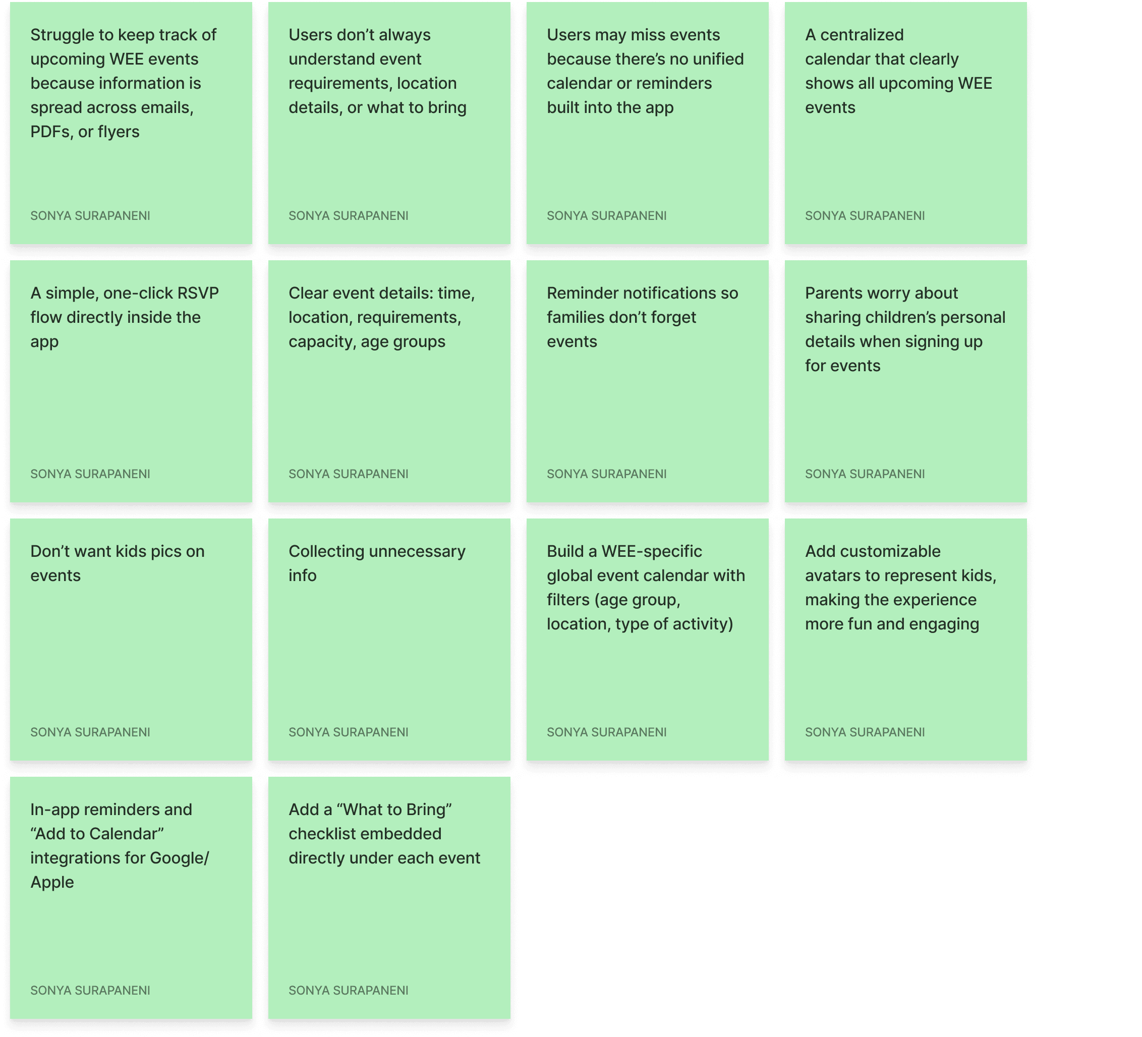 Events Page opportunity mapping notes