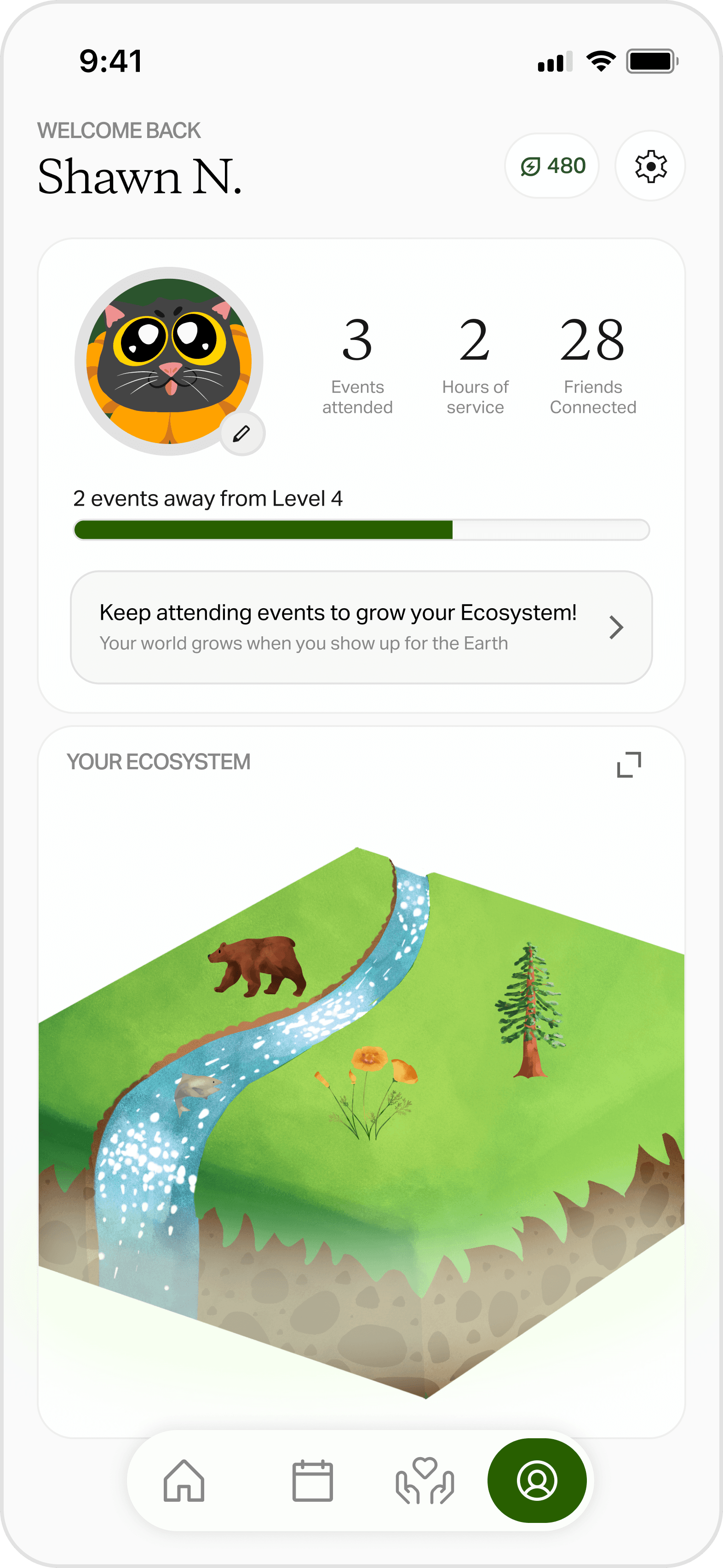Profile Page gamification design